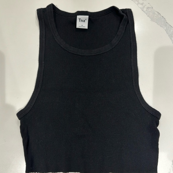 Aritzia Tna black cotton cropped tank size medium - Picture 1 of 4